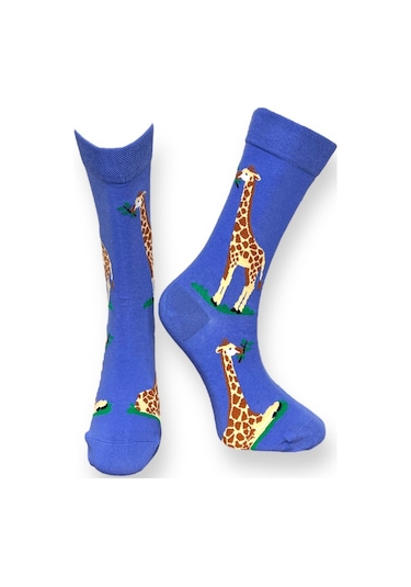 2'li Unısex Hayvan Tasarımlı Esnek Nem Alabilen Pamuklu Spor Soket Çoraplar Çok Renkli