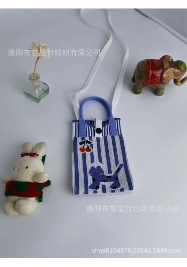 Yaz Sıcak Satış Sezon Örme Küçük Kare Çanta Kaliteli Çanta Crossbody Cep Lavender Purple Dog Mor