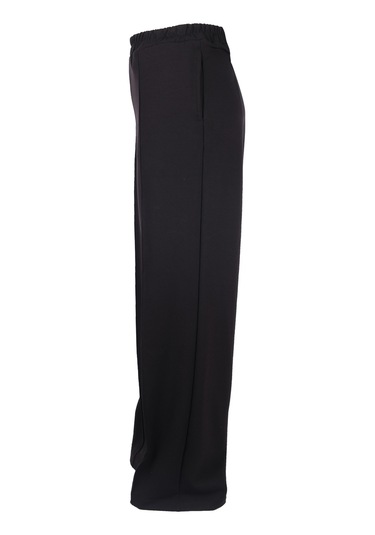 Gala-xi Minimalist Yüksek Bel Geniş Paça Midi Kadın Pantolon Siyah