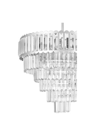 Lora 55 Cm'lik Kristal Cam Taşlı Lüks Avize - Gümüş Yaldız Gümüş Yaldız