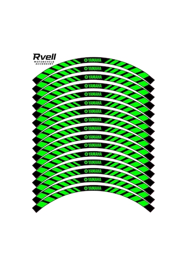 Rvell Yamaha Uyumlu Jant Şeridi Yeşil 003 1.Resim