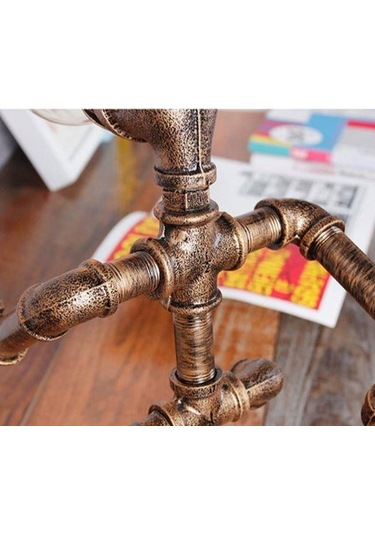 Hediyelik Kitap Okuma Lambası, El Yapımı Robot Masa Lambası Siyah