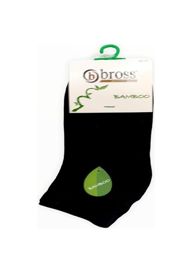 BROSS YARIM BİLEK BAMBU ÇORAP-Siyah