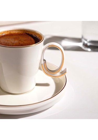 Nehir Stella 6 Kişilik 12 Parça Porselen Kahve Fincan Takımı