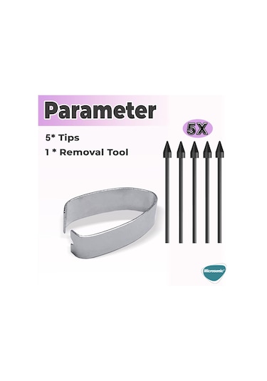 Microsonic Samsung Galaxy Uyumlu Tab S10 Fe Plus Pencil Uçları 5 Li Paket Siyah