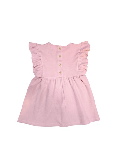 Kolu Fırfırlı Kız Çocuk Elbise Somon
