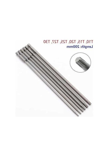 Pazly Torx Tornavida Ucu S2 Çelik T10-t30 200mm Manyetik 6 Adet