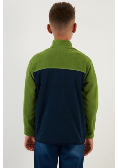 Lela Yumuşak Dokulu Fermuarlı Renk Bloklu Dik Yaka Cepli Hırka Unisex Çocuk Polar 5905001 Yeşil-Lacivert Lela Yumuşak Dokulu Fermuarlı Renk Bloklu Dik Yaka Cepli Hırka Unisex Çocuk Polar 5905001 Yeşil-Lacivert