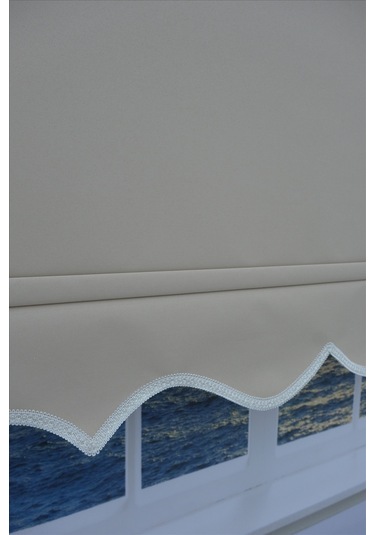 Kalın Keten Stor Zebra Güneşlik Perde Etekli Alüminyum Kasa & Boru, Ithal Kumaş Bej