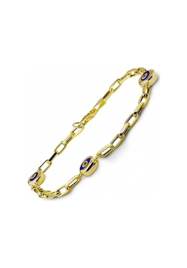 Bilezikhane Gözlü Ince 14 Ayar Altın Bileklik Sarı Altın