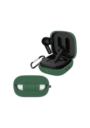 Ofis Yeşili Silikon Koruyucu Kapak Qcy T13 Anc Airdots Tws Bluetooth Kulaklık Kutusu Toz Geçirmez Koruyucu Kılıf