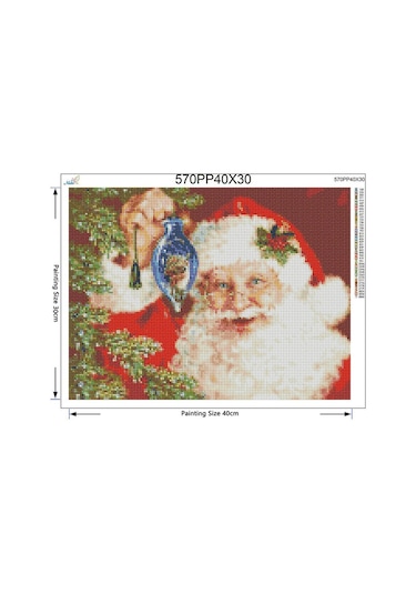 5d Dıy Noel Baba Nakış Tam Yuvarlak Elmas Çapraz Dikiş Taklidi Boyama Noel Dekor