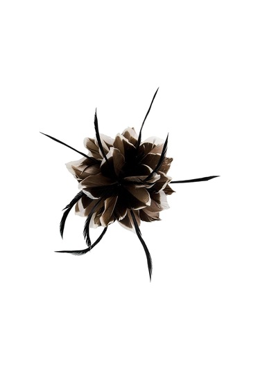 Suntek Çiçek Tüy Broş El Yapımı Saç 28,5-cm-kahverengi Kahverengi