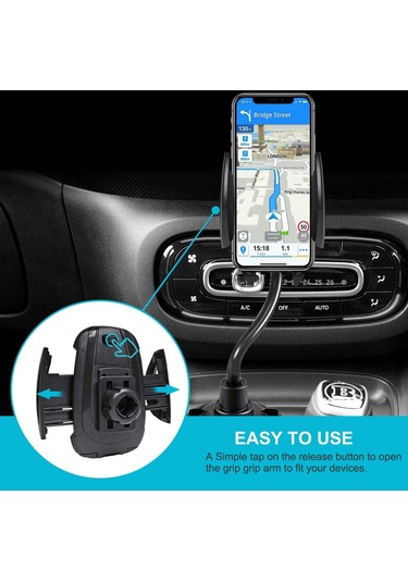 Butu Uzun Boyunlu Çıkarılabilir Braket İle 360 Derece Dönebilen Ayarlanabilir Bardak Tutucu Telefon Braketi