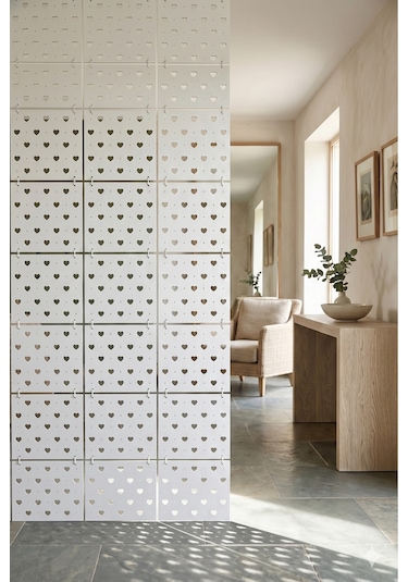 Lazer Kesim Paravan, Ahşap Separatör, Oda 4'lü Panel Levha Model09 40 X 40 Cm