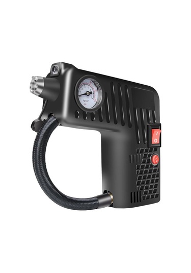 Yx-301 12v Çok Fonksiyonlu Araba Elektrikli Taşınabilir El Tipi Şişme Pompa Siyah