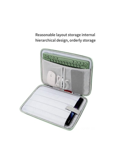 Maiyame Yeşil Nilon Dijital Cihaz Kılıfı - 12.9-13 İnç Laptop İçin Çarpıklık Ve Zıplama Koruyucu Taşınabilir Depolama Çantası Yeşil