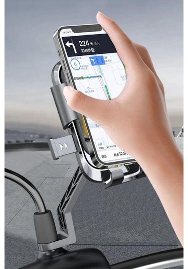 Motosiklet,bisiklet ,scooter Uyumlu Ayna Bağlantılı Telefon Tutucu