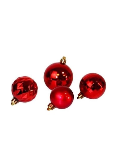 Yılbaşı Topu Karışık Paket Kırmızı Renk 20li