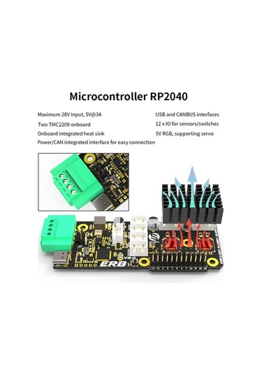 Novahub Yazıcı Aksesuarlar Erb V2.0 Anakart Dahili Tmc2209 Sürüc., Canbus Usb Entegrasyonu