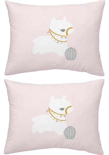 Makiteks Lama Pamuklu Yastık Kılıfı 50 x 70 Pembe 2'li