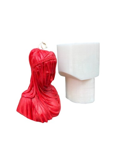 Duvaklı Meryem Mum Kalıbı ( Silikon )