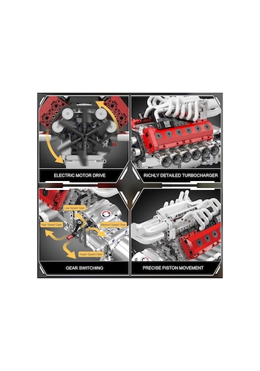 Mould King V12 Engine Model Kit +1366 Parça