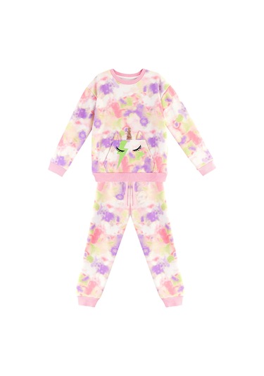 Denokids Mshb&g Unicorn Batik Desenli Kız Çocuk Eşofman Takım Çok Renkli
