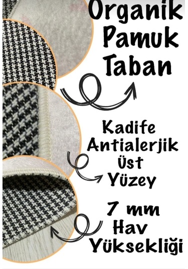 Çerçeve Desenli Suni Deri Taban Banyo Halısı Siyah 70 x 120 CM Siyah