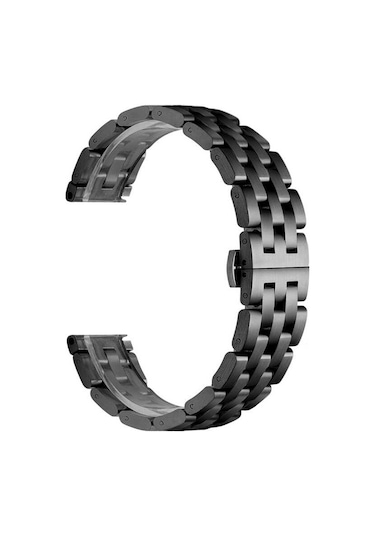 Galaxy Watch 46mm 22mm Uyumlu Krd-20 Metal Zore Kordon-siyah