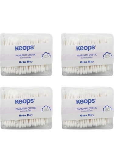 Keops Pamuklu Kulak Temizleme Çubuğu 4 x 200'lü