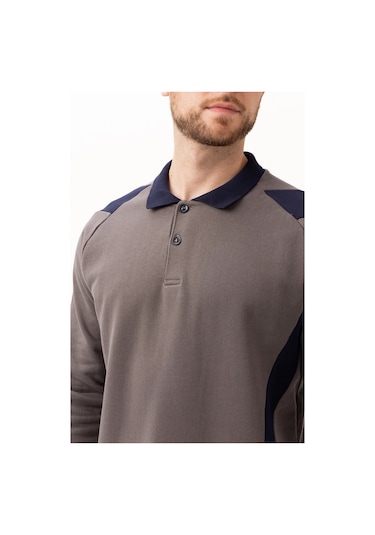Flora Polo Yaka Sweatshirt K.gri-lacivert