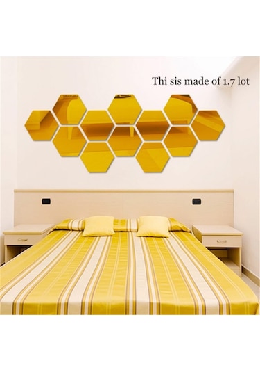 Altıköşe Altıgen Geometrik Hexagon 3Mm Cam 18X16 Duvar Boy Aynası
