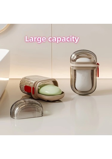 Chenkestoreone Seyahat Sabunluğu Kapaklı Dayanıklı Pet Sızdırmaz Gri Şeffaf Gri