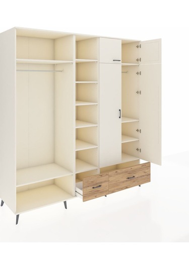 Kronos Dolap 12 Raflı 2 Çekmeceli 2 Askılı 220x59x243 Aytaşı-aytaşı/çam Aytası/atlas Çam