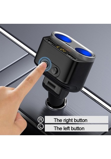 Ebitda 150w Araç Şarj Adaptörü Pd+qc3.0 2 Soketli Güç Ayırıcı 12-2 Siyah