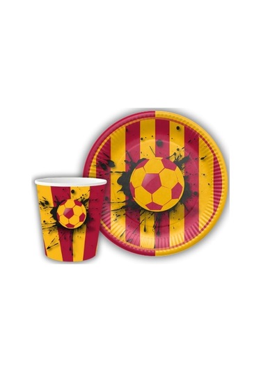 Sarı Kırmızı Taraftar Parti Seti 40 Kişilik Sarı Kırmızı Tarafta
