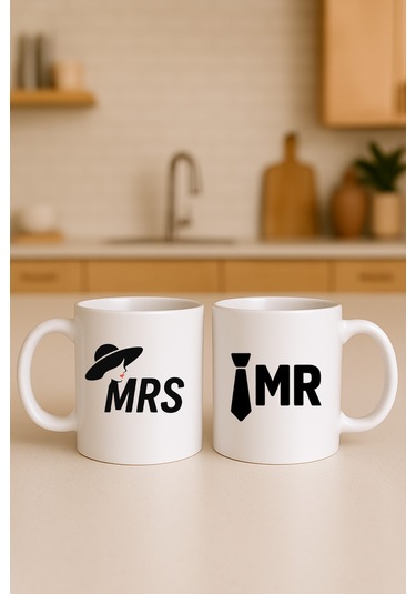 Sevgili Aşk Çift Kupa Bardak 2 Adet Sarı