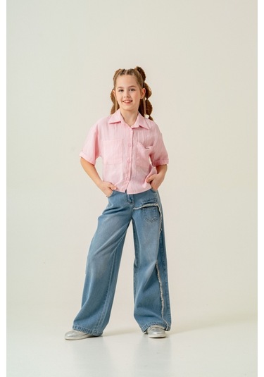 Kız Çocuk Duble Kol Gömlek 3169 Pembe