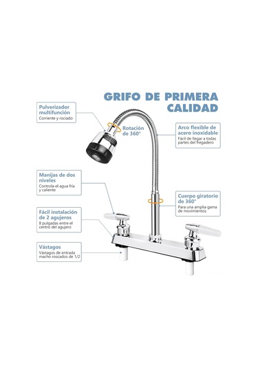 Reedark 360 Dönebilen Çift Fonksiyonlu Seramik Ve Plastik Çift Arayüzlü Mutfak Bataryası Diğer