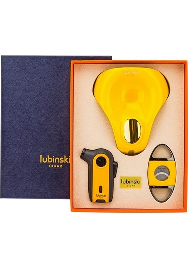 Lubinski Yeni Stil Üçlü Sarı-gold Puro Seti