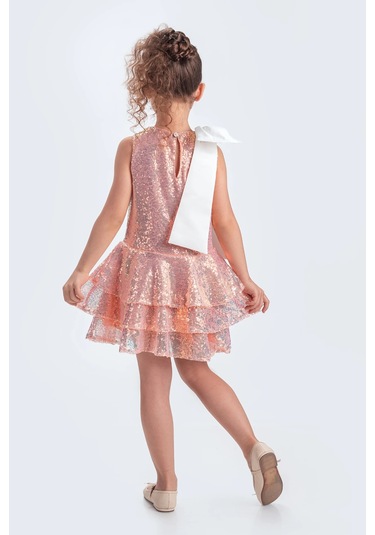 Etekli Şık Elbise Pullu 3 Kat SOMON