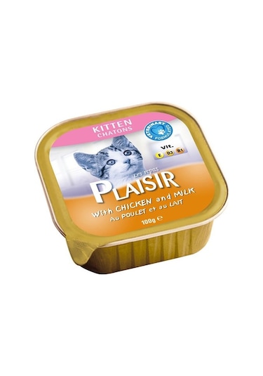 Plaisir Tavuklu ve Sütlü Pate Konserve Yavru Kedi Maması 100 G