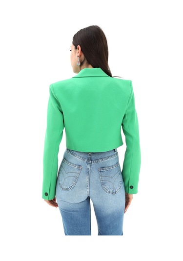 Crop Blazer Kısa Ceket - Yeşil-yeşil Yeşil