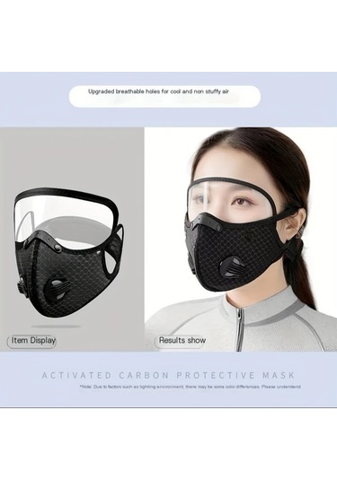 Oldfriend Siyah Erkek Ve Kadın İçin Polyester Tam Yüz Motosiklet Maskesi Gözlüklü Rüzgar Ve Güneş Korumalı