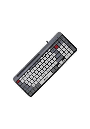 Jedel K37 Slim Kablolu Ofis Klavyesi - Telefon Tutuculu, Sessiz Tuşlu