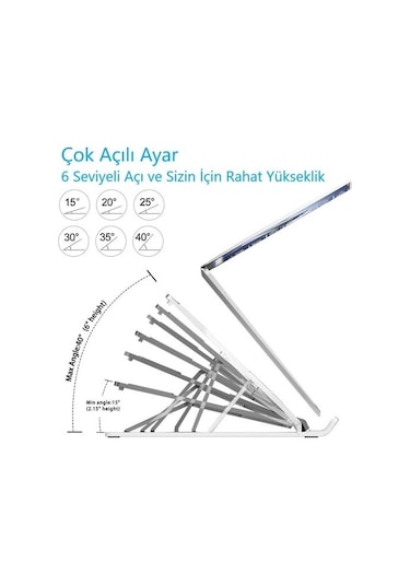 Mi7a Alüminyum Ayarlı Laptop Macbook Notebook Yükseltici Tutucu Stand