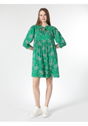 Colin's Regular Fit Çiçek Baskılı Yeşil Kadın Elbise CL1061886_Q1.V1_GRN