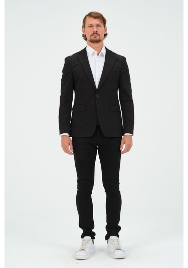 Bonesti Erkek Slim Fit Blazer Ceket Siyah