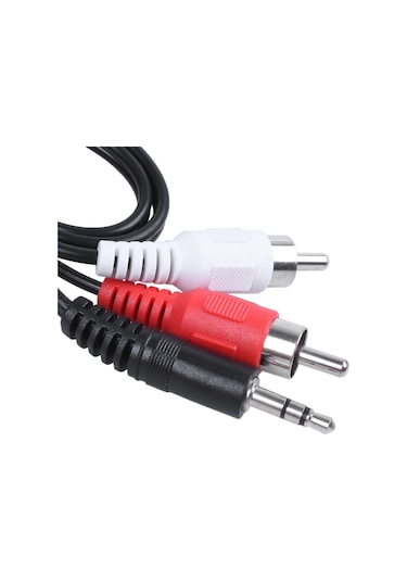 Yaozixa 3.5mm Erkekden 2 Rca Stereo Ses Kablosu, 1.5m Uzunluk, Nijel Kaplama, Ses Aktarımı İçin Uygun